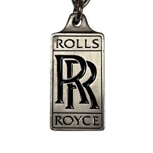 Rolls Royce Black Enamel Pewter Keychain Made in Canada